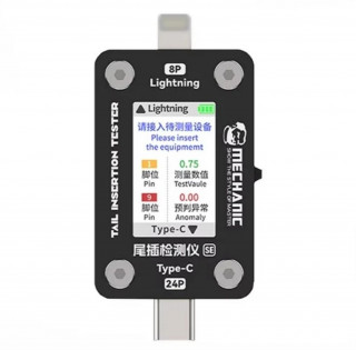 Тестер Mechanic T-824SE для проверки разъемов Type-C и Lightning без разбора телефона