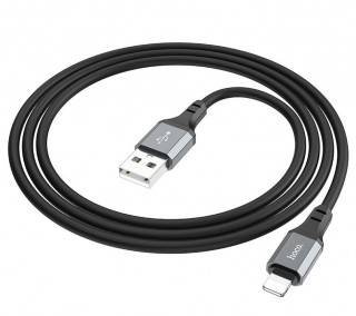 Кабель USB - Lightning HOCO X86, 2.4А, силиконовый, 100см, черный