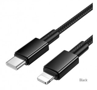 Кабель Type-C - Lightning HOCO X119, PD 27W 3А, тканевая оплетка, 100см, черный