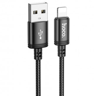 Кабель USB - Lightning HOCO X89, 2.4А, тканевая оплетка, 100см, черный