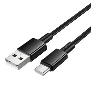 Кабель USB - Type-C HOCO X119, тканевая оплетка, 3A, 100см, черный